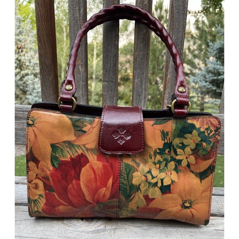 Patricia Nash Rienzo Floral Leather Satchel Shoulder Bag Multicolor - Picture 1 of 16